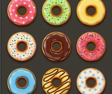 美味的甜甜圈设计矢量