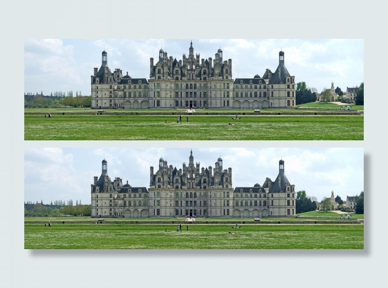 欧式城堡 草坪 天空 全景图片