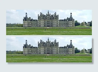 欧式城堡 草坪 天空 全景图片