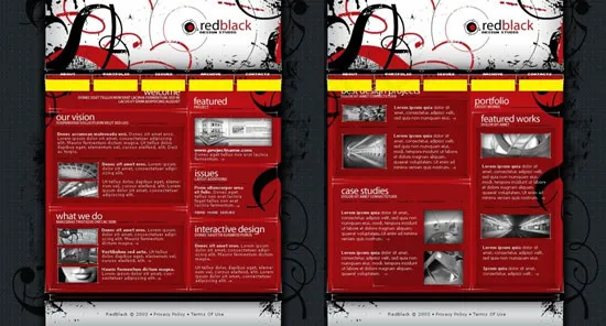 英文网站界面设计psd素材psd模版下载