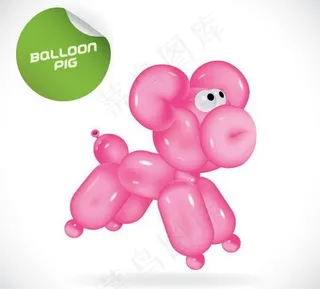 气球小猪图片
