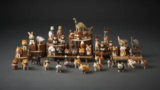 *木工手作雕刻治愈系可爱小动物