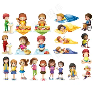 卡通人物扁平化可爱各种职业矢量素材