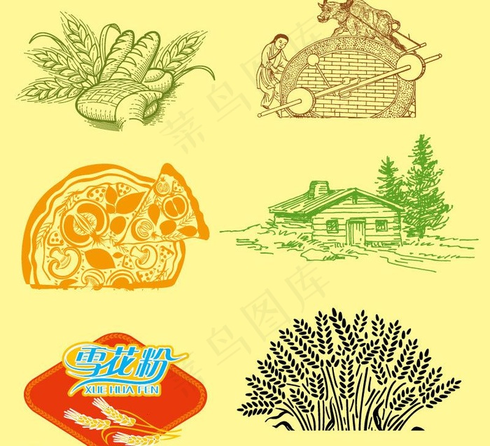 创意农产品插画图片psd模版下载