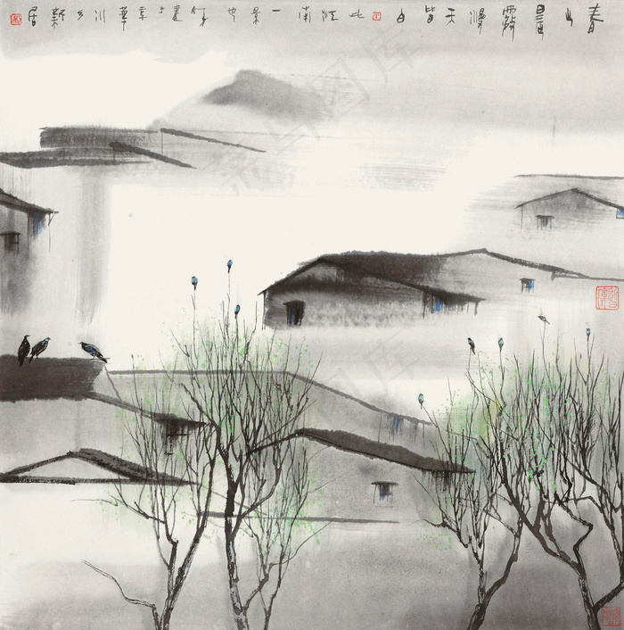 春之晨雾图片