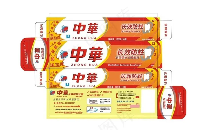 牙膏盒包装图片模板下载cdr矢量模版下载