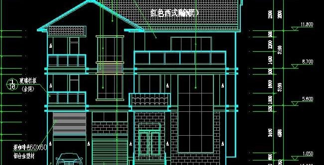 东莞现代风格三层自建别墅建筑施工图...