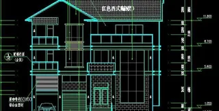 东莞现代风格三层自建别墅建筑施工图...