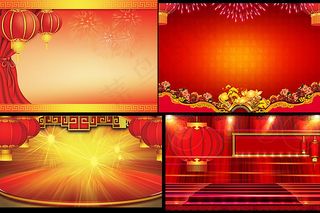 中国传统节日春节海报背景psd素材