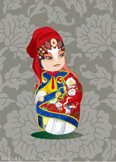 古典京剧脸谱海报设计元素AI矢量素...