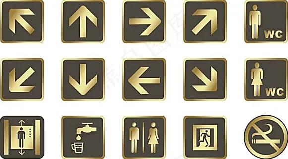 公共标识牌矢量模板素材