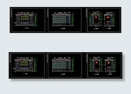 藏式建筑外观cad图纸