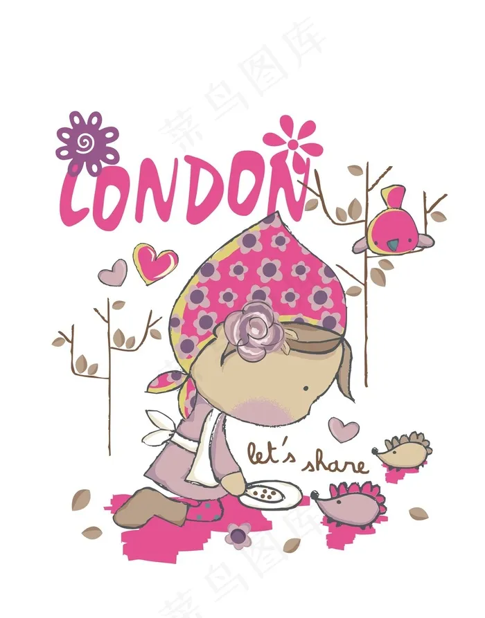 卡通印花图案儿童元素平面设计素材装...