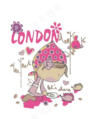 卡通印花图案儿童元素平面设计素材装...