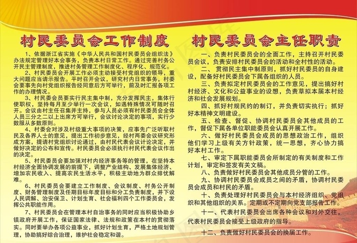 村制度图片cdr矢量模版下载