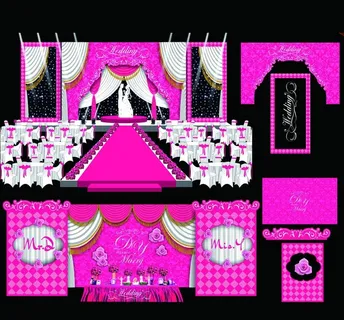 粉色婚礼背景设计