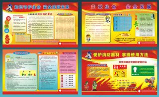 安全知识宣传展板矢量素材