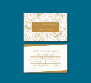 手绘花卉商务名片