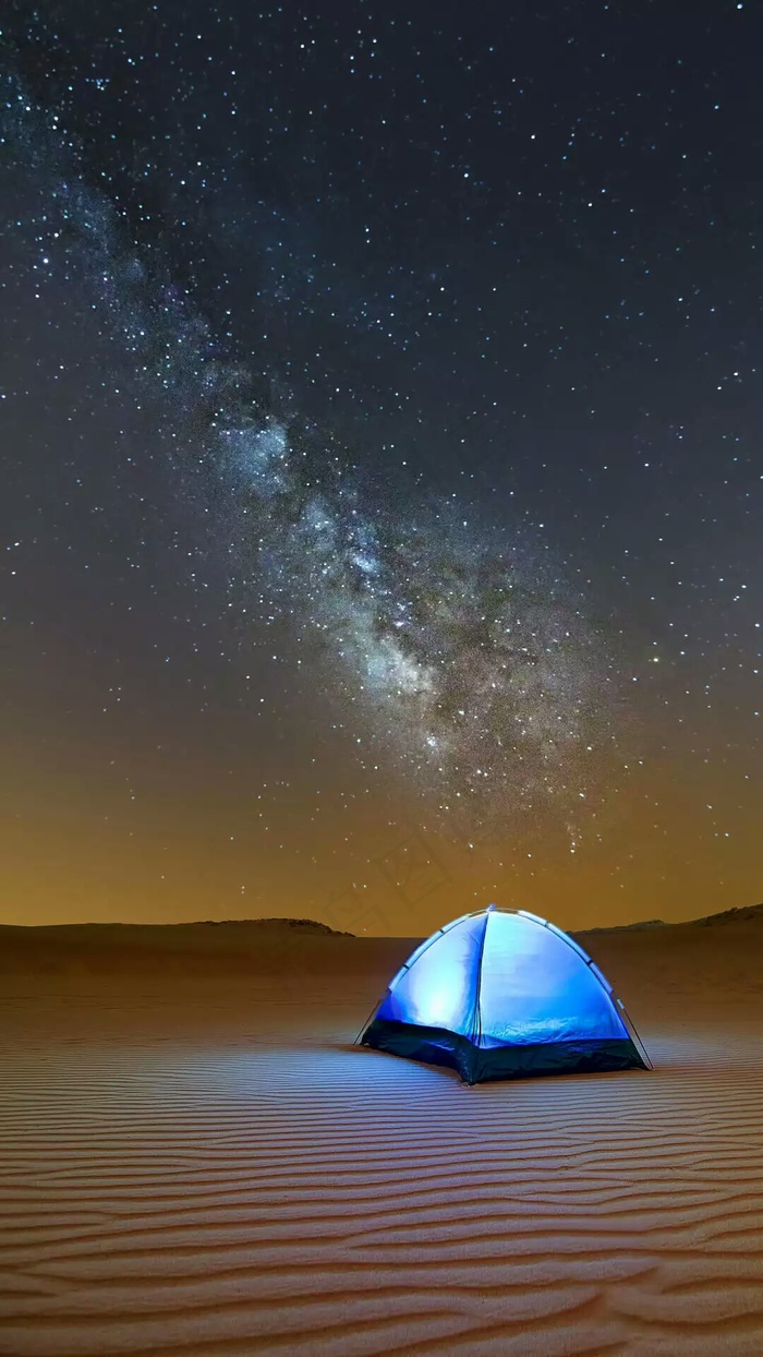 星空下的帐篷高清摄影图片