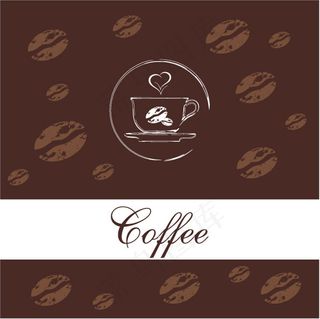 咖啡豆背景矢量素材