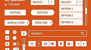 单色ui工具包psd素材