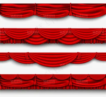 红色帷幕背景舞台矢量素材