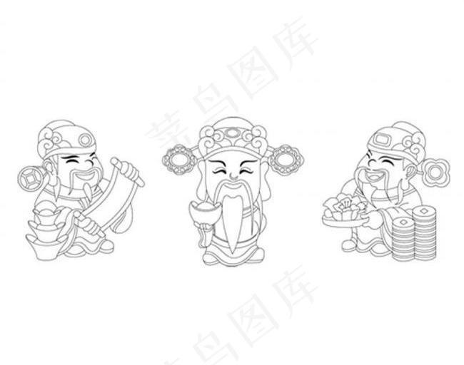 财神图片ai矢量模版下载