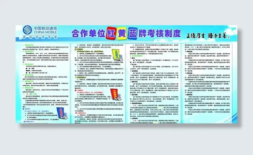 中国移动考核制度展板图片