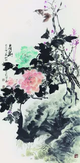 牡丹花鸟