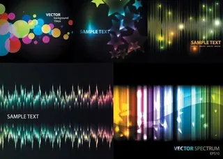 5款漂亮的幻彩光线背景矢量素材