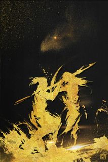 黑金高档震撼古代沙场战士海报模板