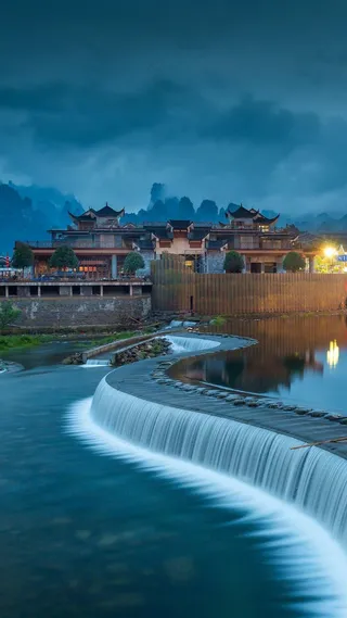 古镇的河道高清摄影图片