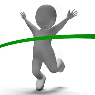 种族的3D人物者显示的胜利