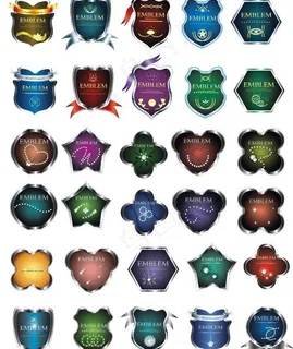 细晶徽章矢量素材品种