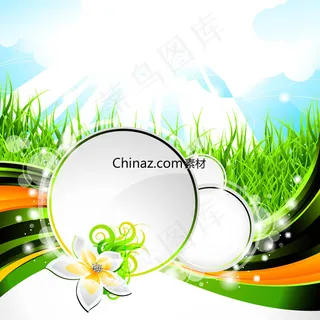 植物花卉文本框矢量图下载