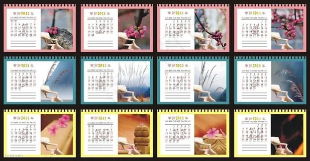2011兔年台历设计矢量素材02