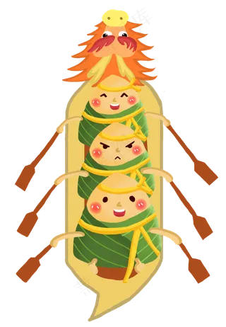 端午节划龙舟粽子端午节划龙舟粽子,免抠元素