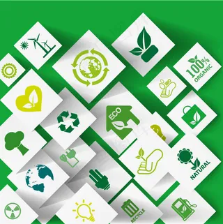 绿色生态概念剪纸背景