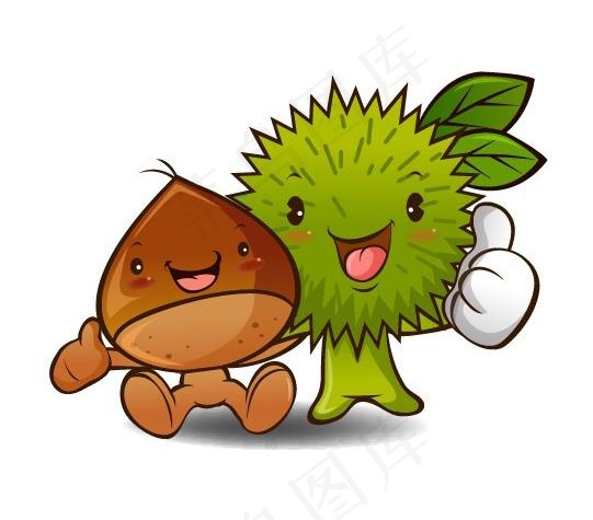 卡通栗子矢量图图片