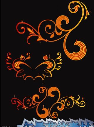 欧式古典花纹曲线矢量素材图片