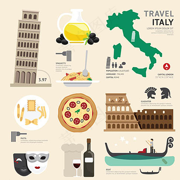 意大利扁平旅游图片