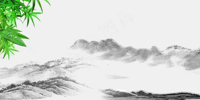水墨背景psd模版下载