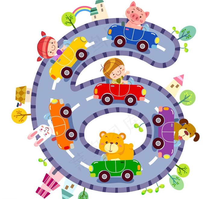 道路上开汽车的小朋友图片