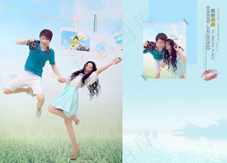 小清新创意婚纱模板