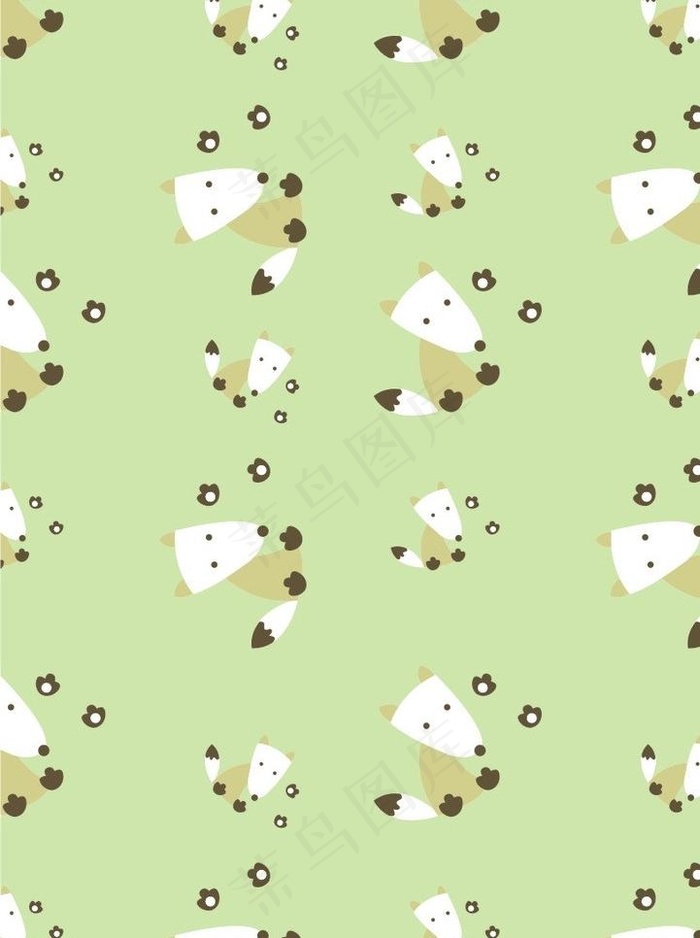 卡通小狐狸图片ai矢量模版下载