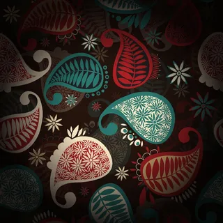 佩斯利无缝图案矢量插图