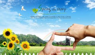 春天风光景色PSD素材