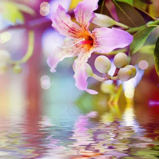 梦幻水中花卉倒影 梦幻水中花卉倒影
