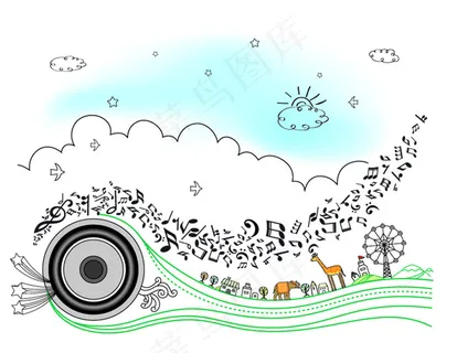 音符文字素材背景