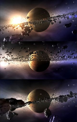 超高清宇宙星系太空陨石视频